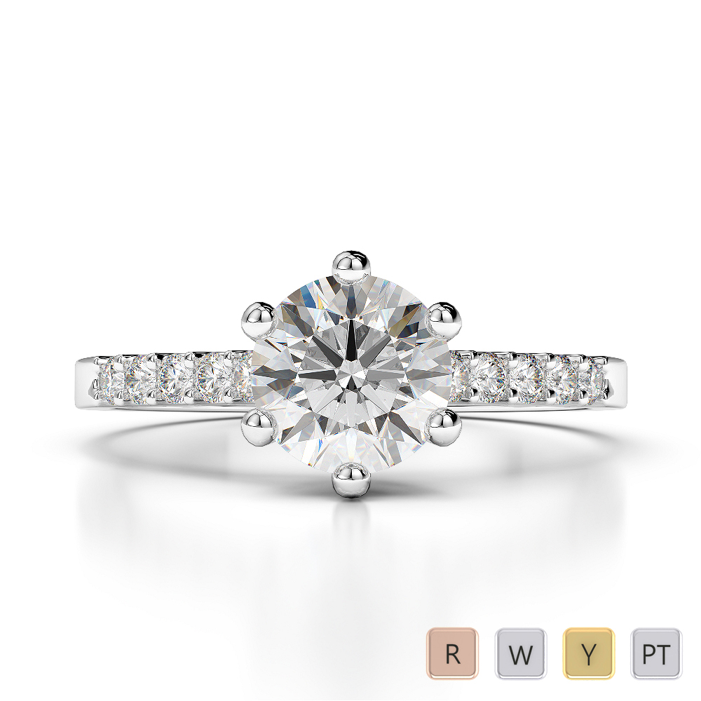 Round Cut Engagement Ring With Diamond 0206
