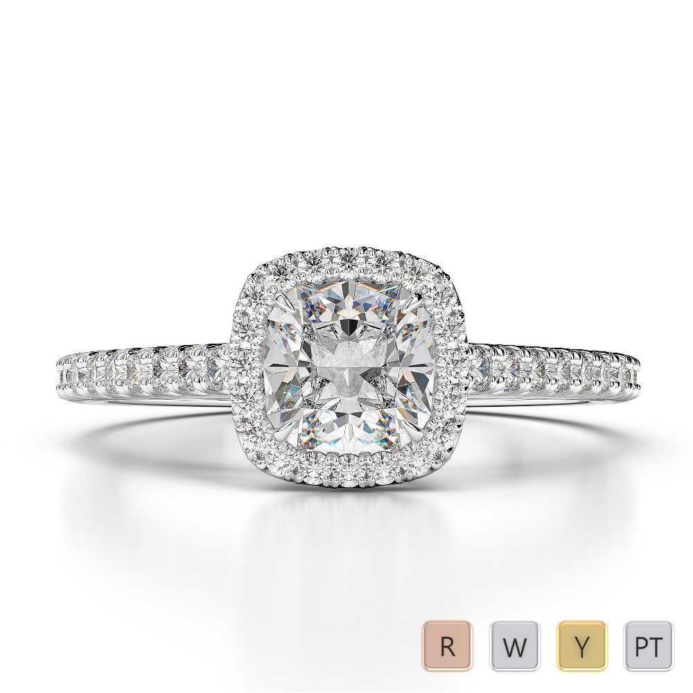 Cushion Cut Diamond Engagement Ring 0210