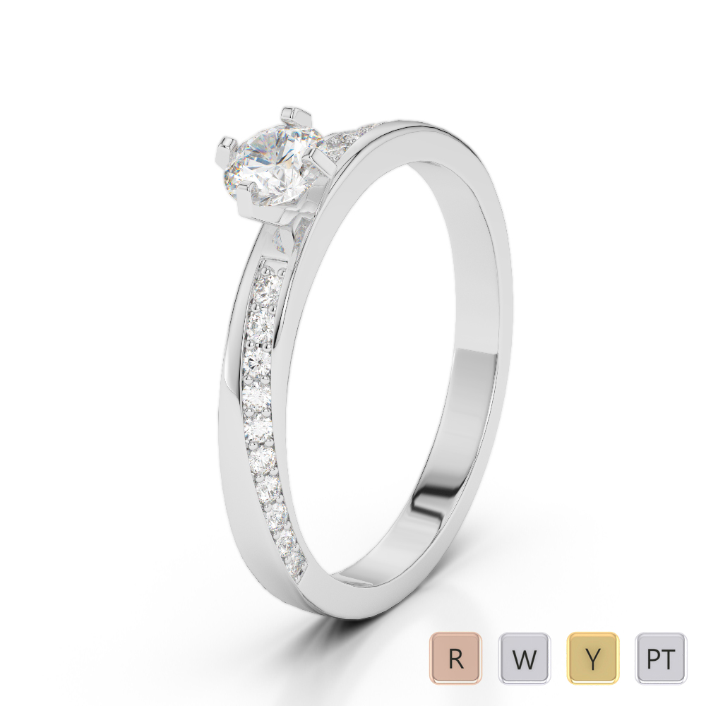 4 Claw Set Diamond Engagement Ring 0258