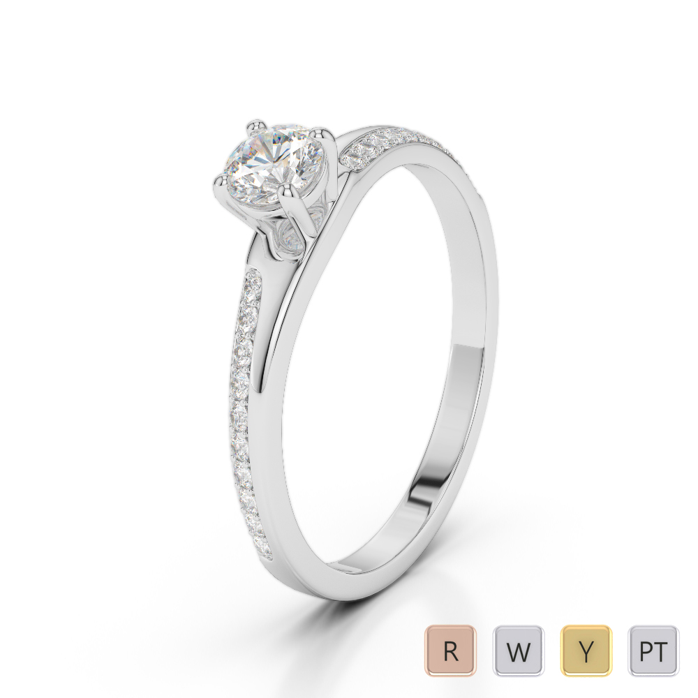 Prong Set Engagement Ring With Diamond 0265