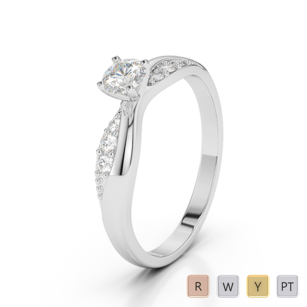 7 Stone Round Cut Diamond Engagement Ring 0269