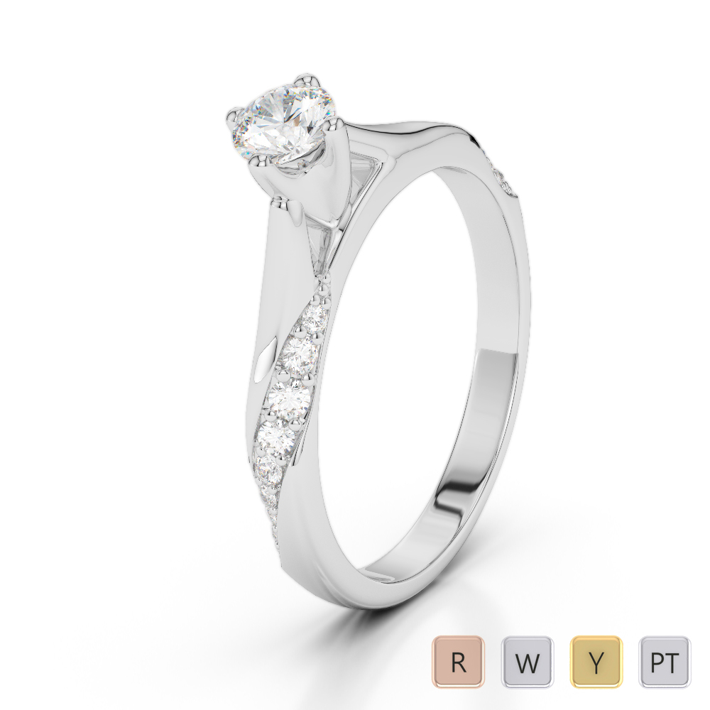 Prong Set Engagement Ring With Diamond 0287
