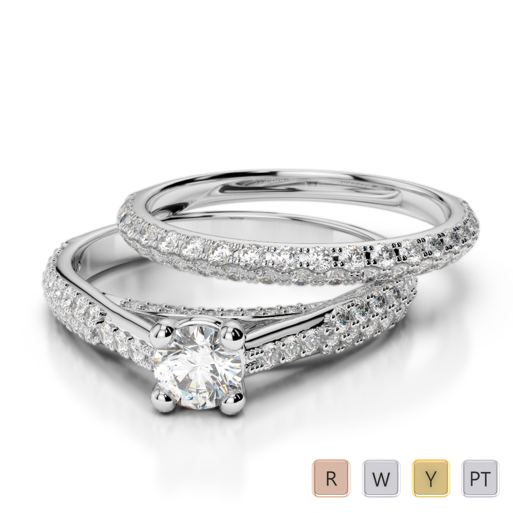 Prong Set Diamond Bridal Set Ring 0330