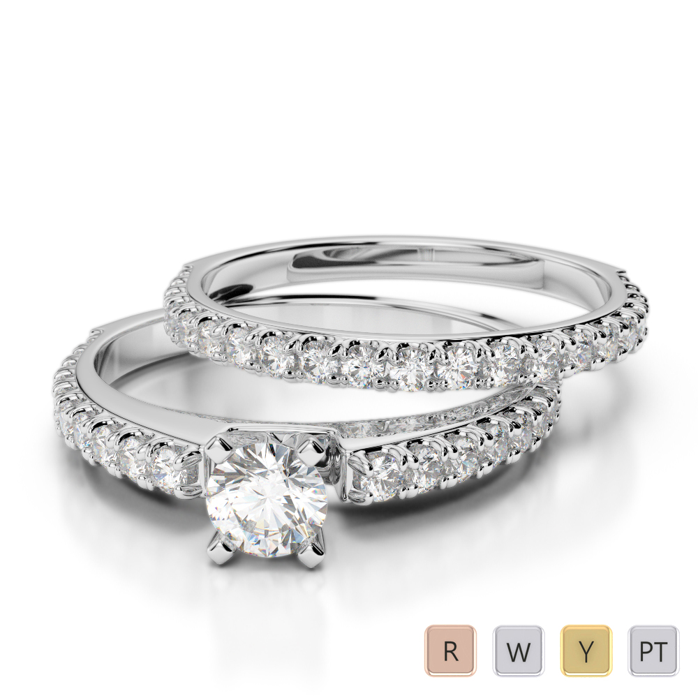 Scallop Set Diamond Bridal Set Ring 0352