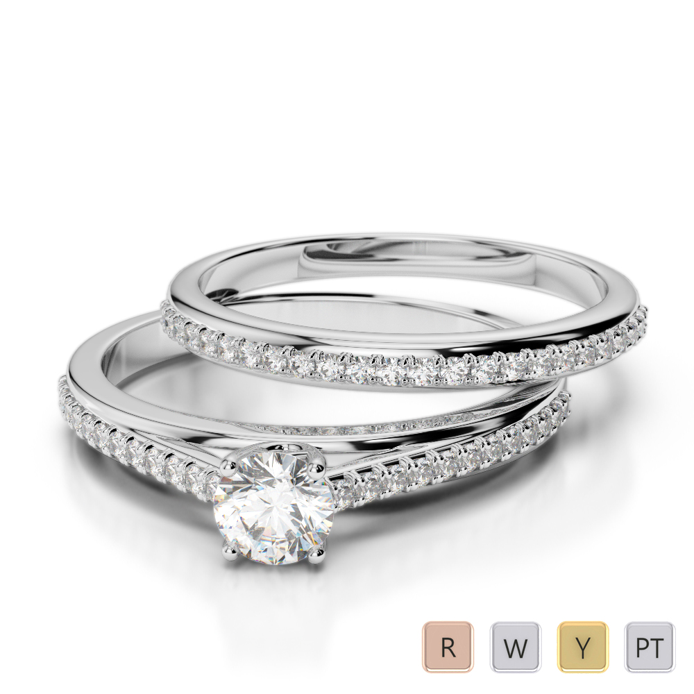 Round Cut Diamond Bridal Set Ring 0354