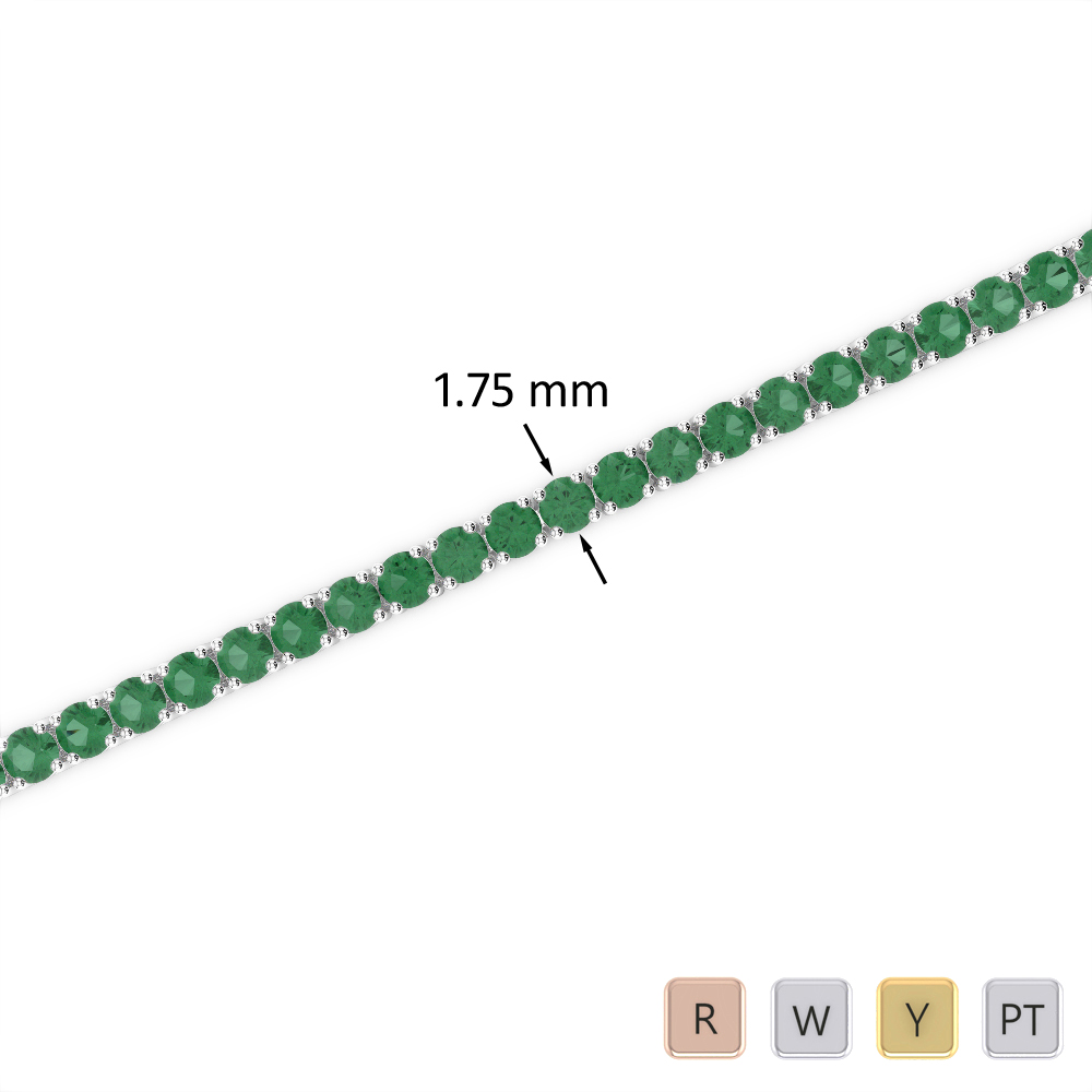 Round Cut Emerald Bracelet 0708