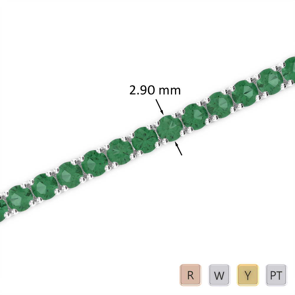Prong Set Emerald Bracelet 0714