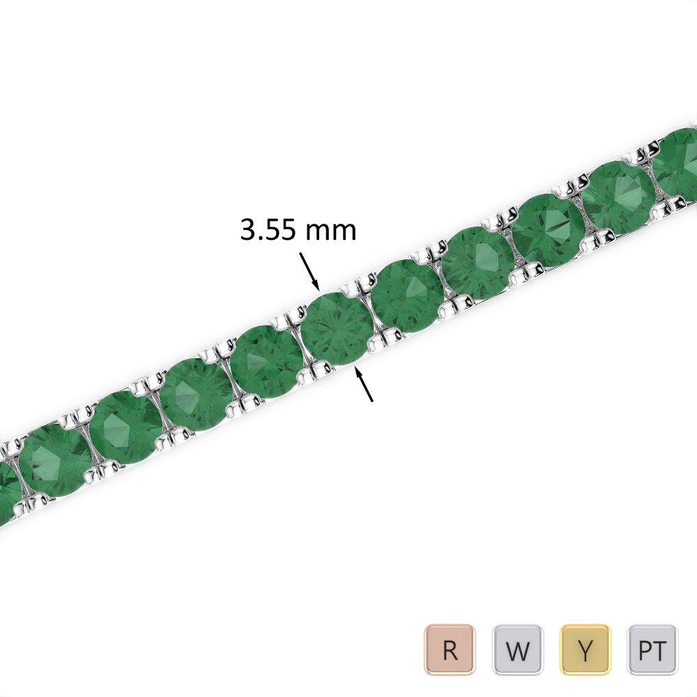 Prong Set Emerald Bracelet 0726