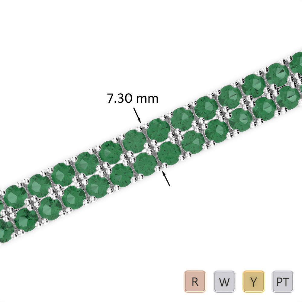 Prong Set Emerald Bracelet 0744
