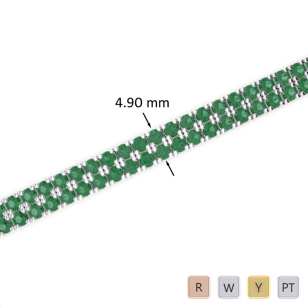 Round Cut Emerald Bracelet 0750