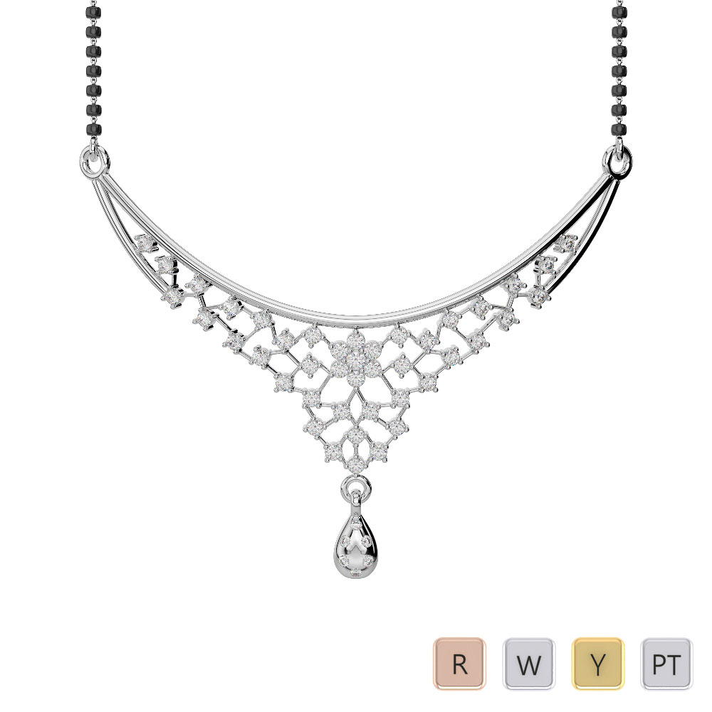 Round Cut Diamond Studded Mangalsutra 0616