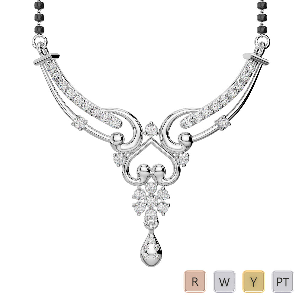 Round Cut Diamond Studded Mangalsutra 0617