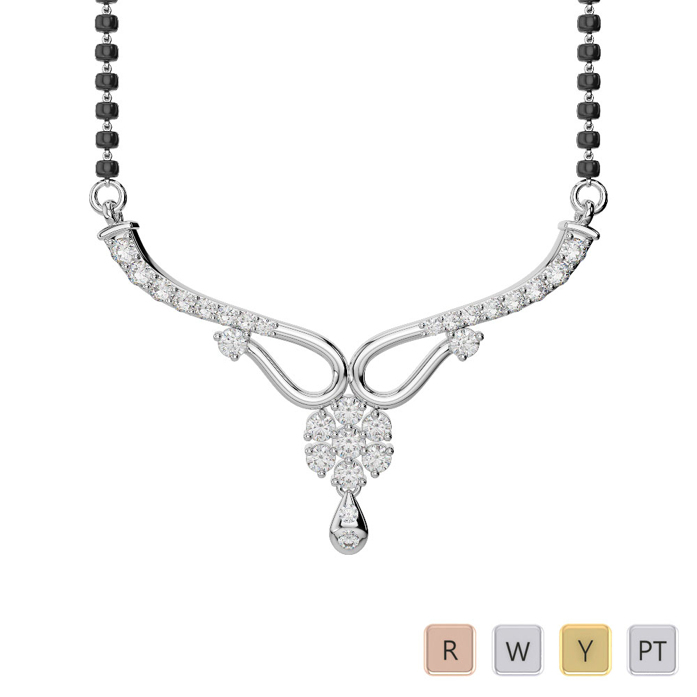 Prong and Flush Set Diamond Studded Mangalsutra 0619