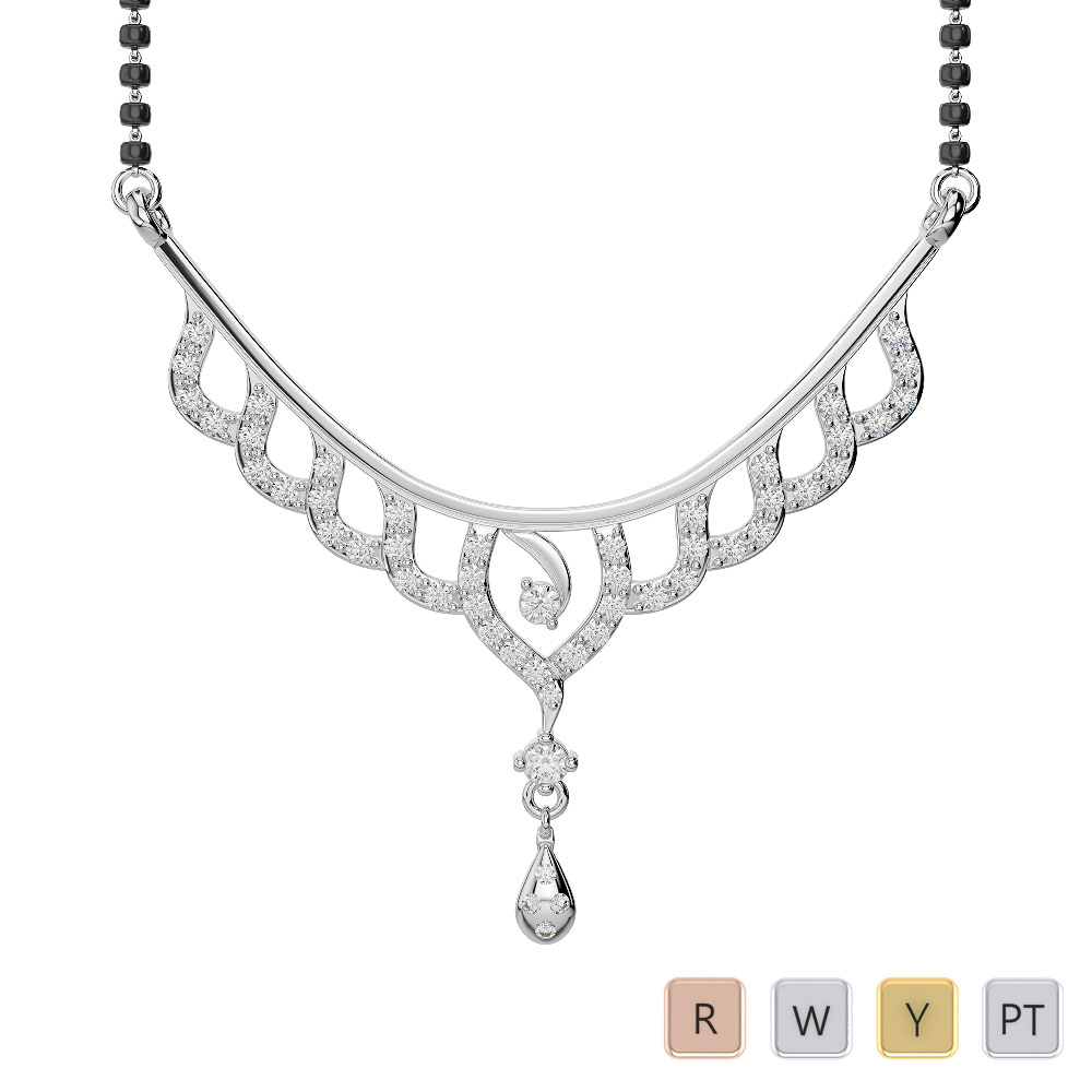Round Cut Diamond Mangalsutra 0624