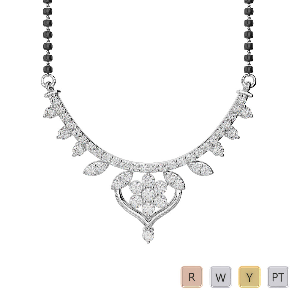 Prong and Flush Set Diamond Mangalsutra 0630