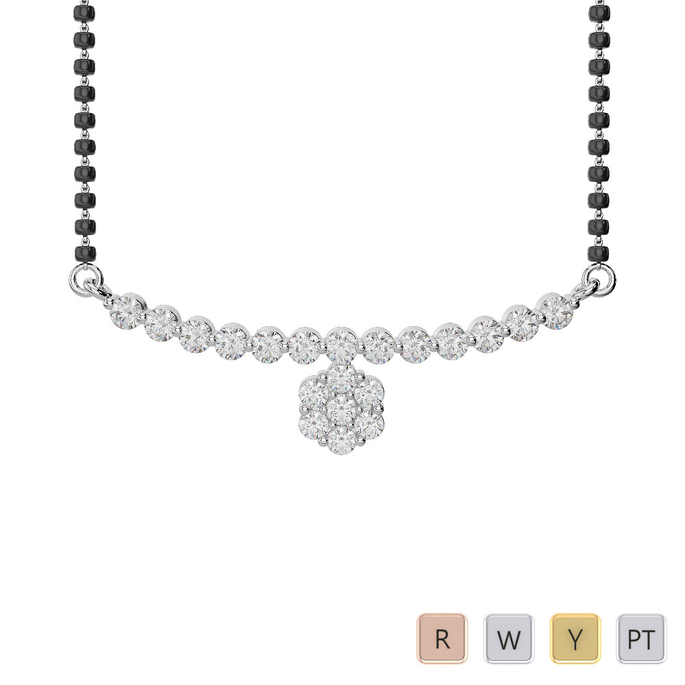 Bar and Prong Set Diamond Mangalsutra 0652