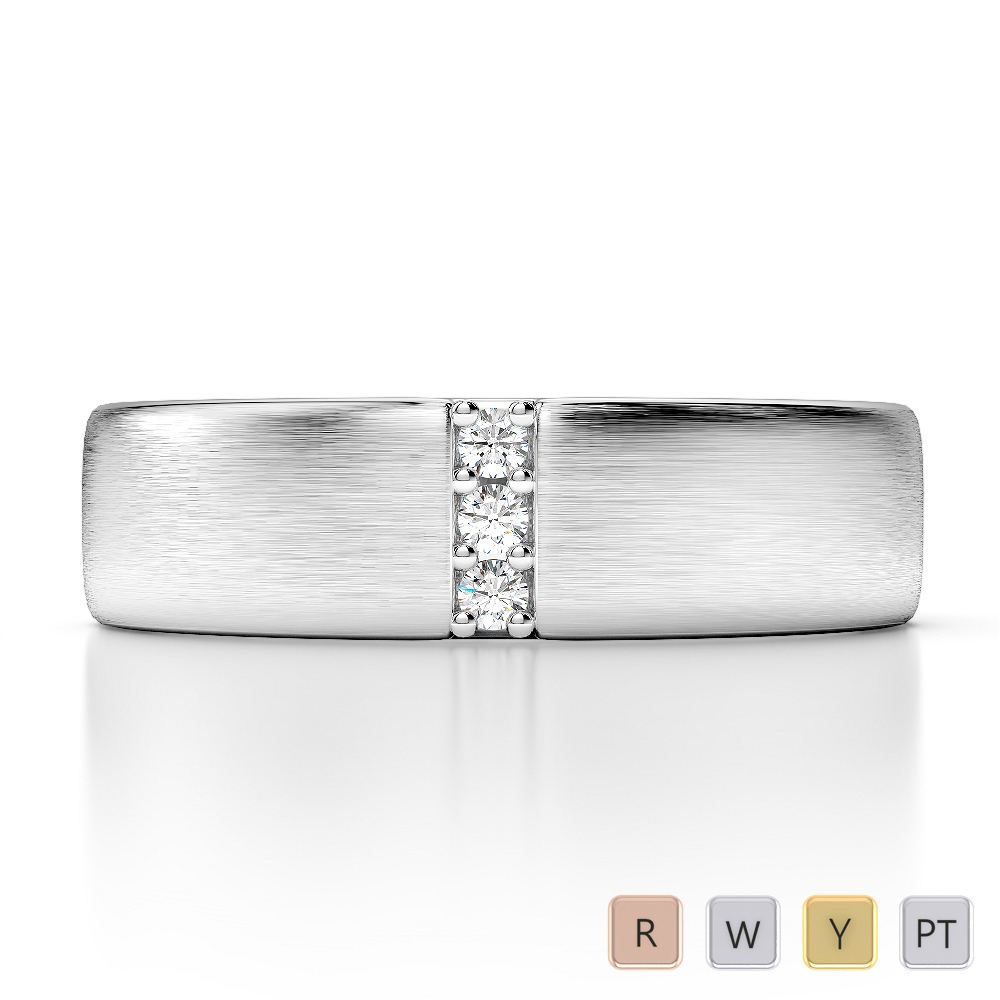 5 MM Prong Set Diamond Mens Wedding Ring 0095