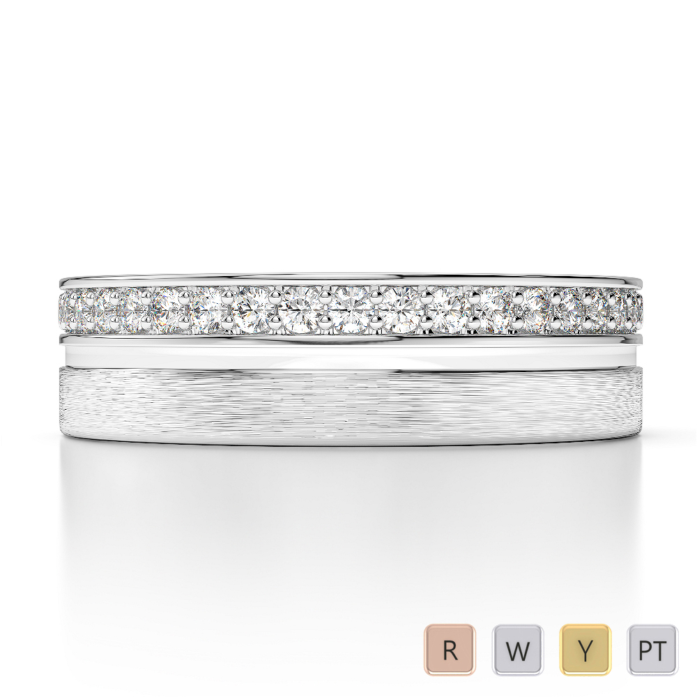 5MM Prong Set Single Row Diamond Mens Wedding Ring 0099