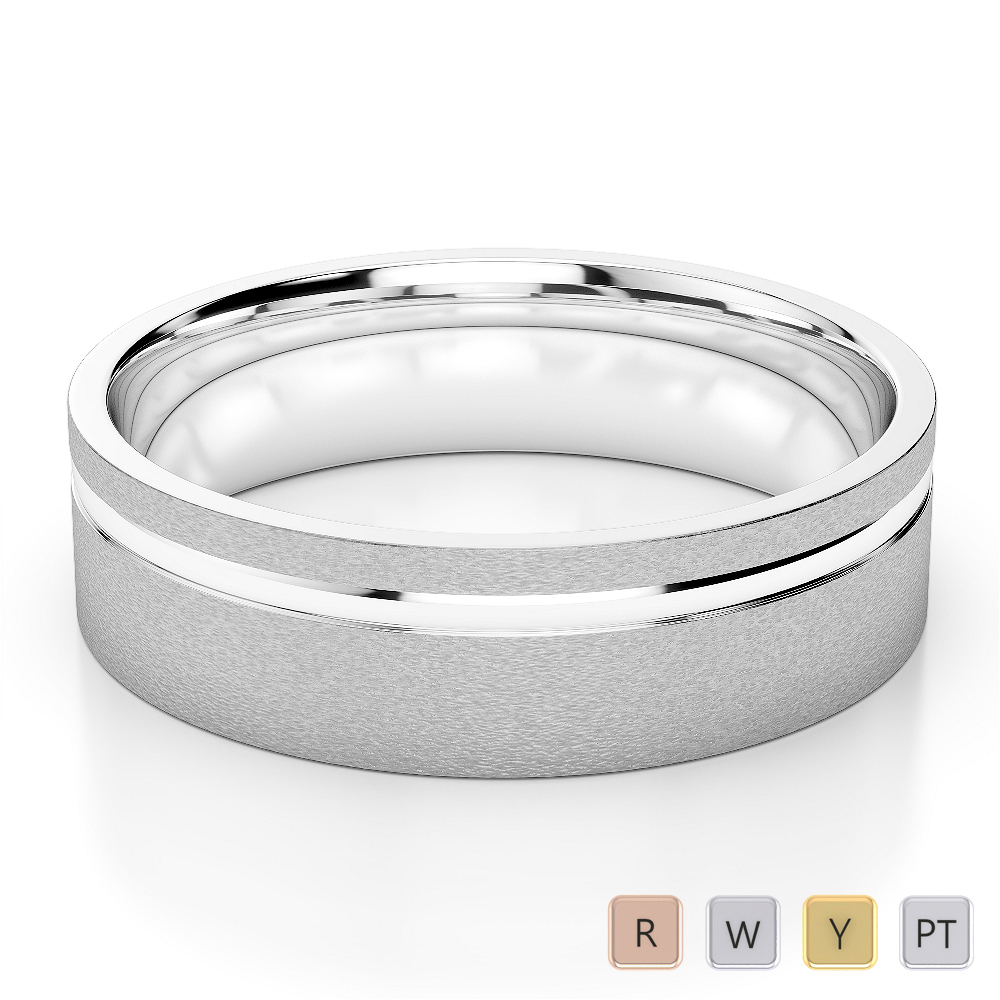 5 MM Matte Comfort Fit Mens Plain Wedding Ring 0175