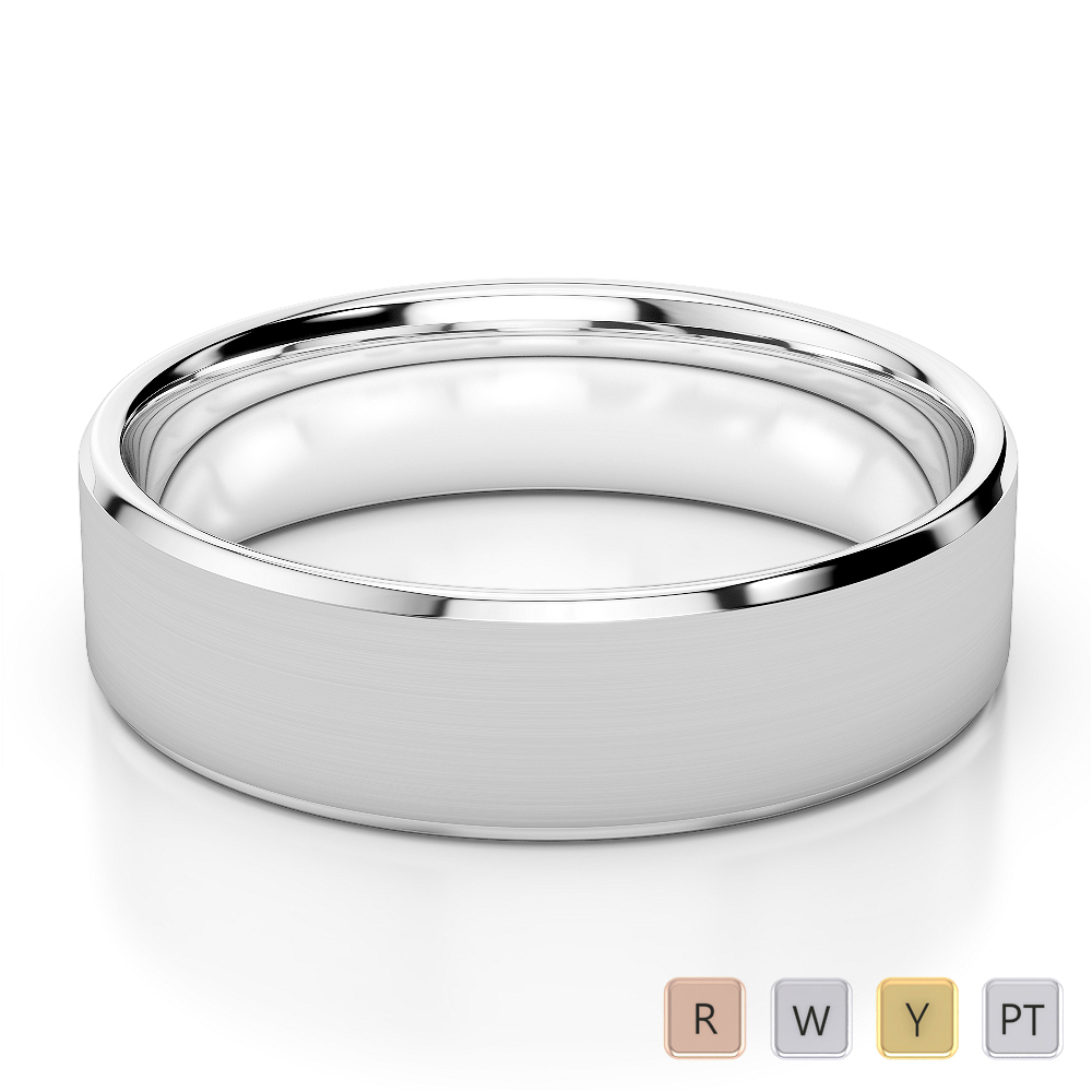 5 MM Beveled Edge Mens Plain Band 0182