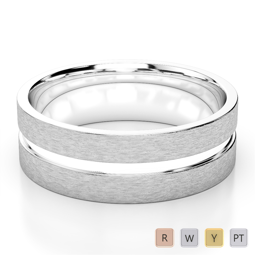 6MM Matte Comfort Fit Mens Plain Band 0189