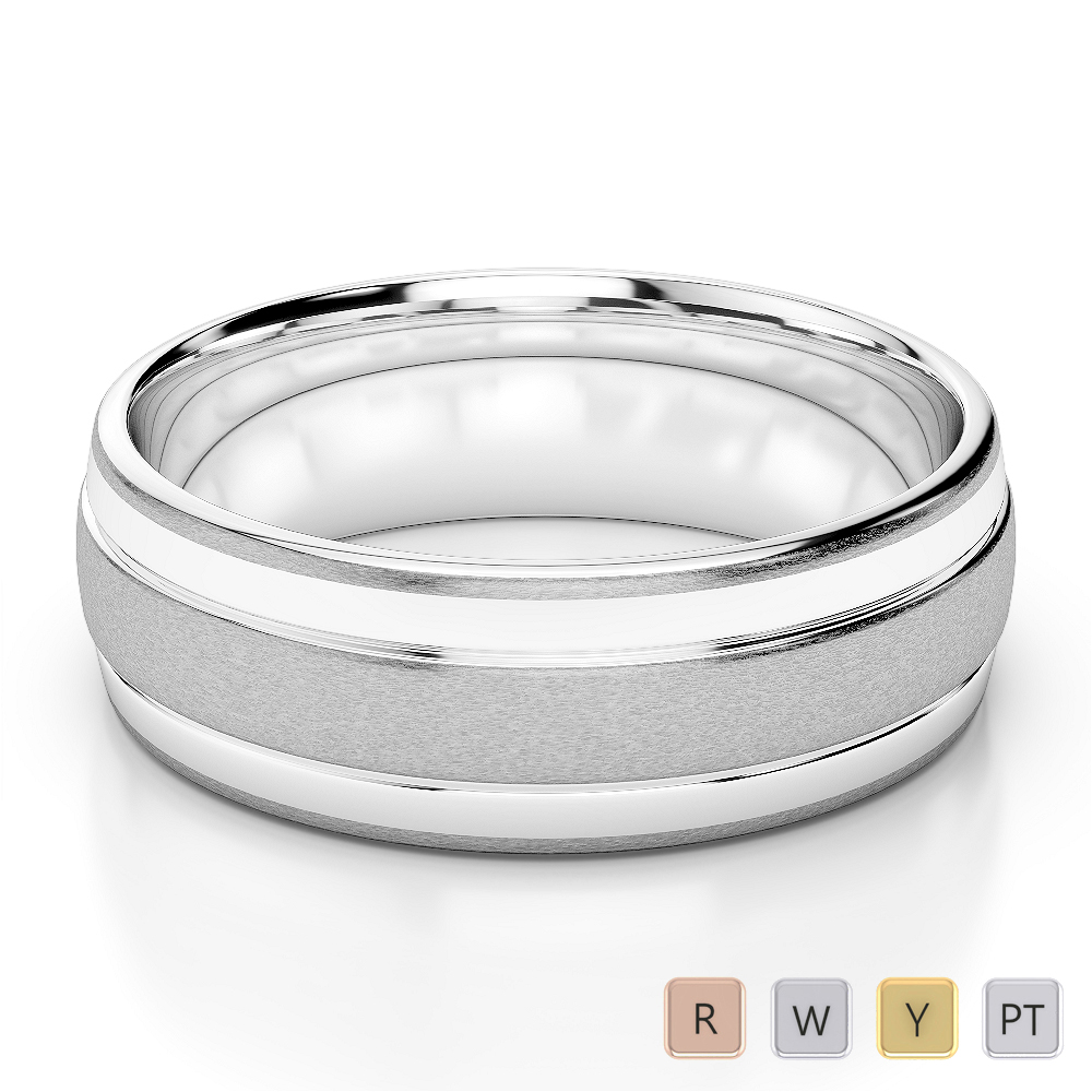 6MM Matte Comfort Fit Mens Plain Band 0190