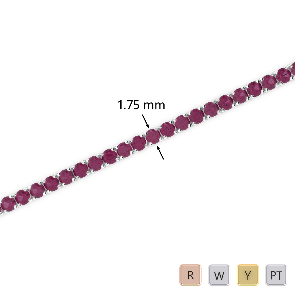 Round Cut Ruby Bracelet 0708