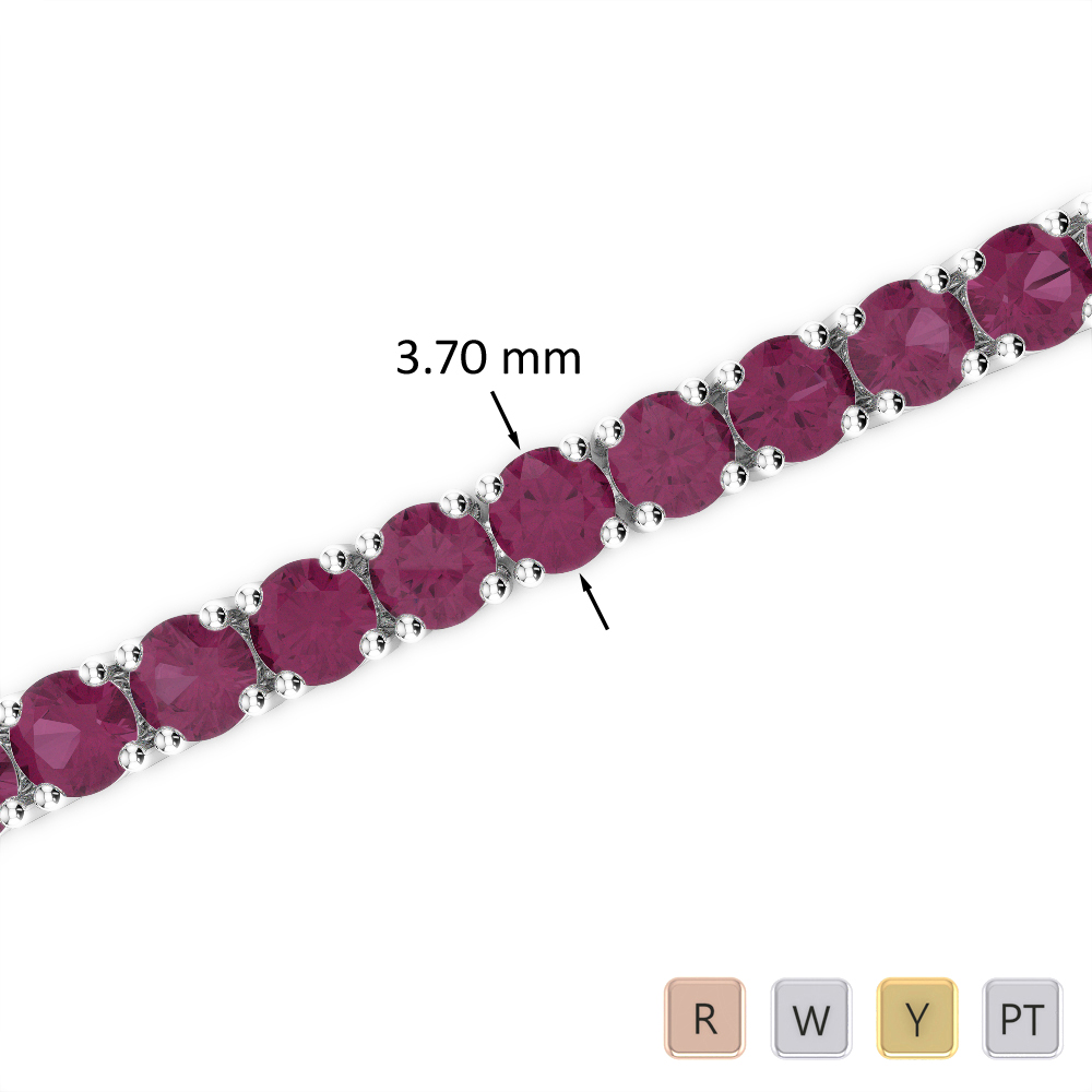 Prong Set Ruby Bracelet 0716