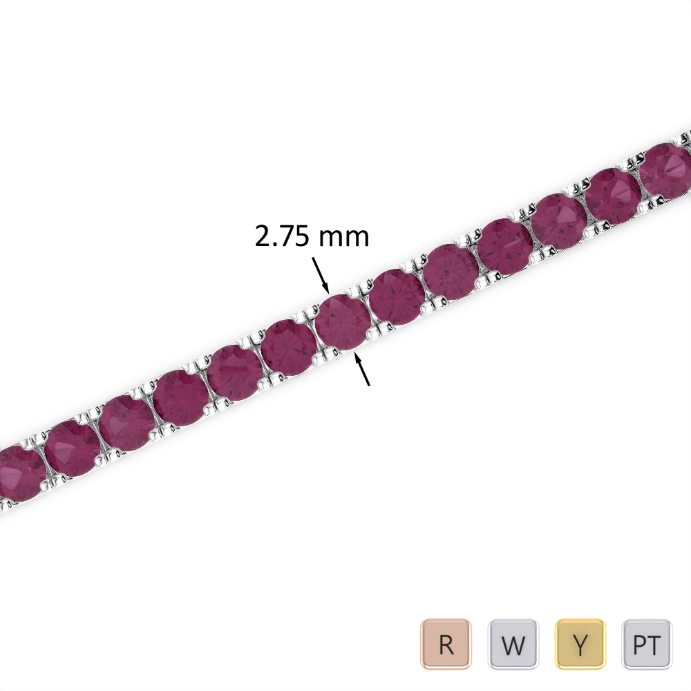 Prong Set Ruby Bracelet 0724