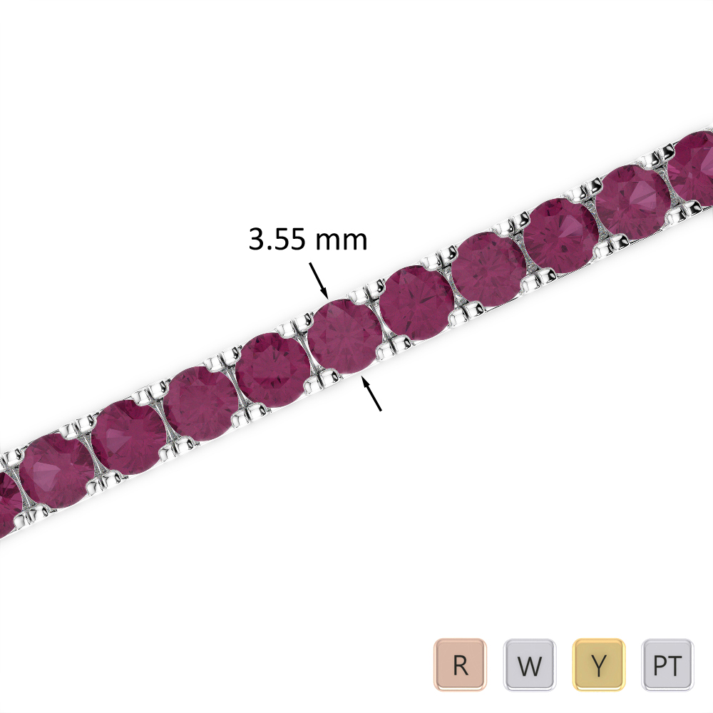Prong Set Ruby Bracelet 0726