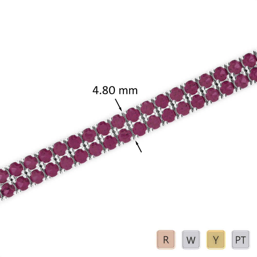 Prong Set Ruby Bracelet 0739