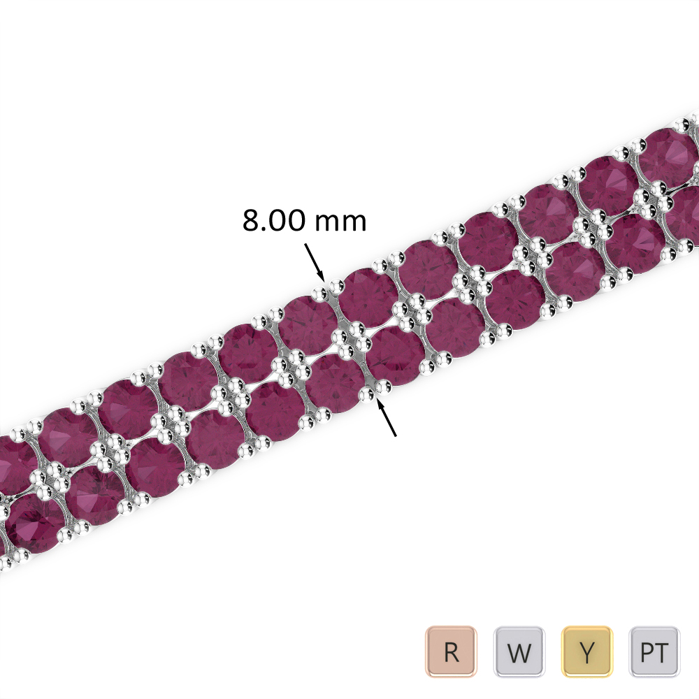 Round Cut Ruby Bracelet 0745