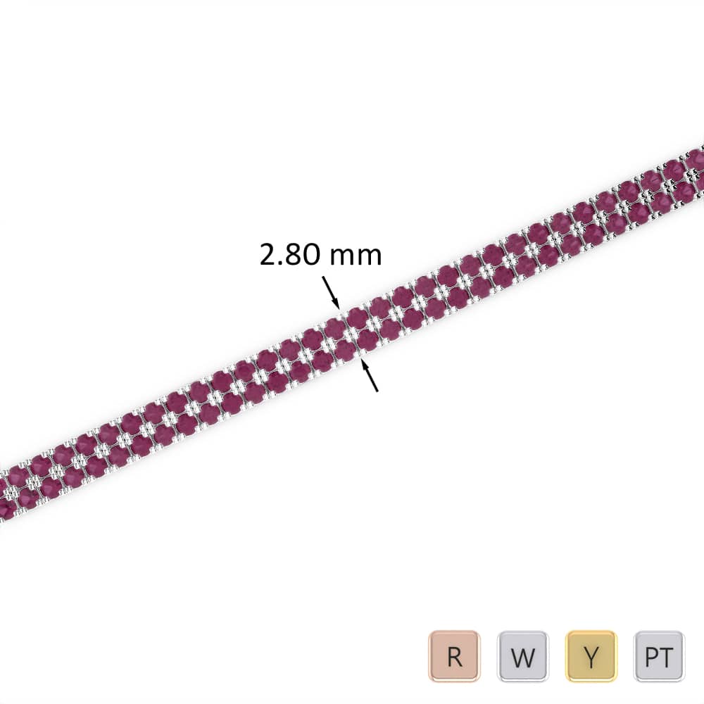 Pave Set Ruby Bracelet 0747
