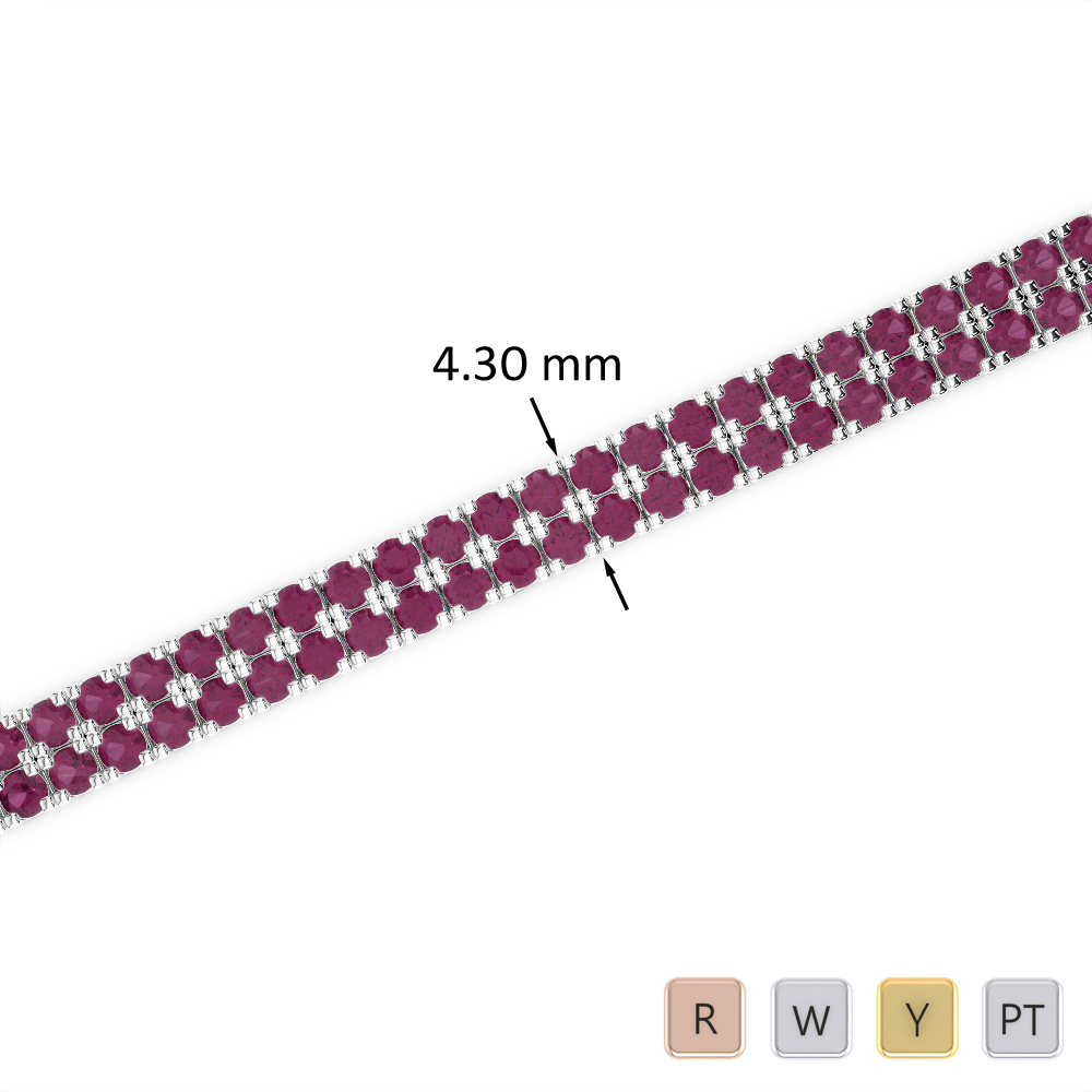 Prong Set Ruby Bracelet 0749