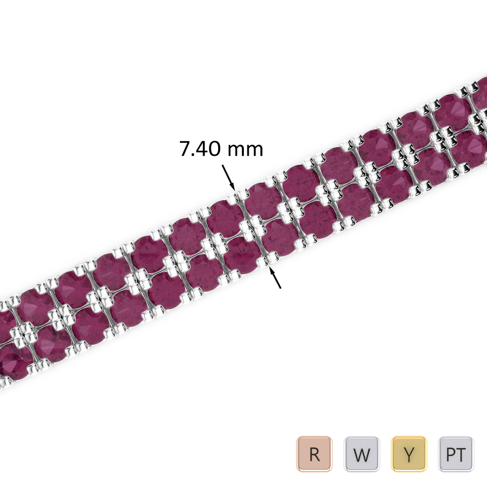 Round Cut Ruby Bracelet 0755
