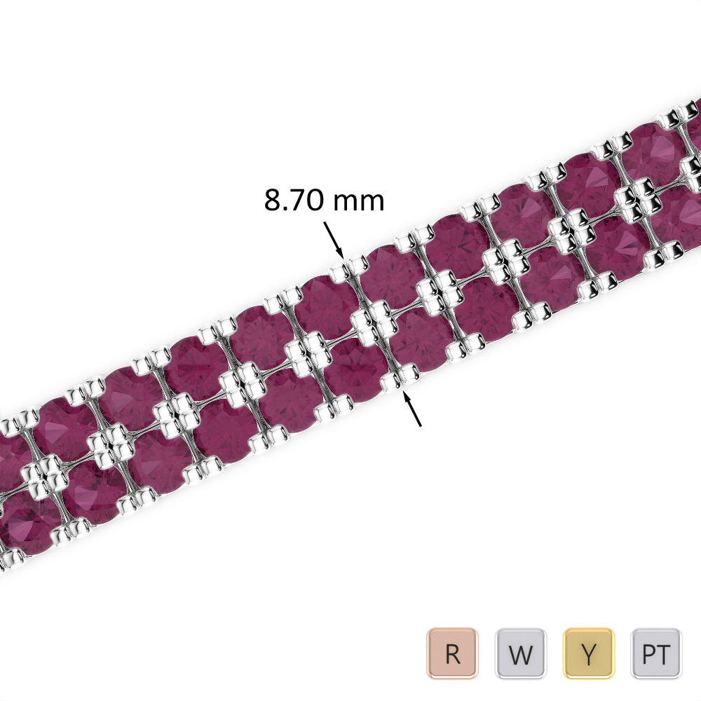 Round Cut Ruby Bracelet 0757