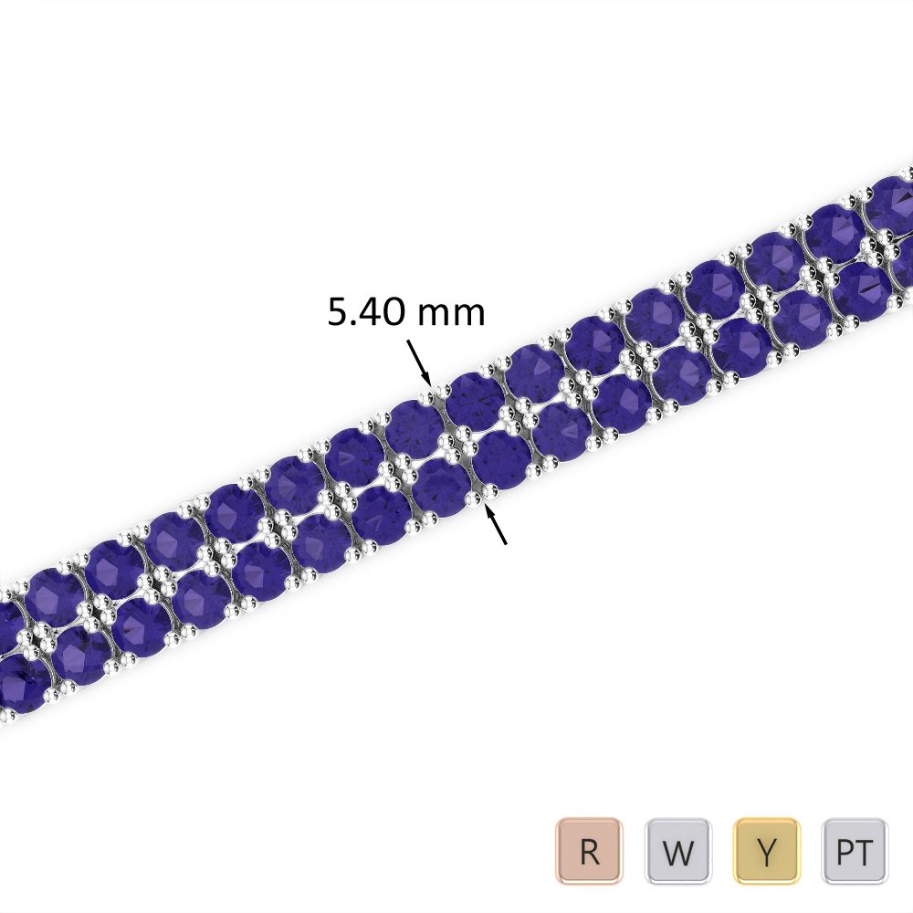 Round Cut Tanzanite Bracelet 0741