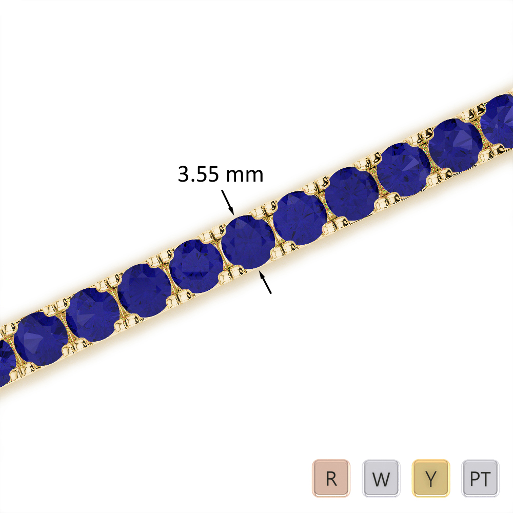 Prong Set Blue Sapphire Bracelet 0726