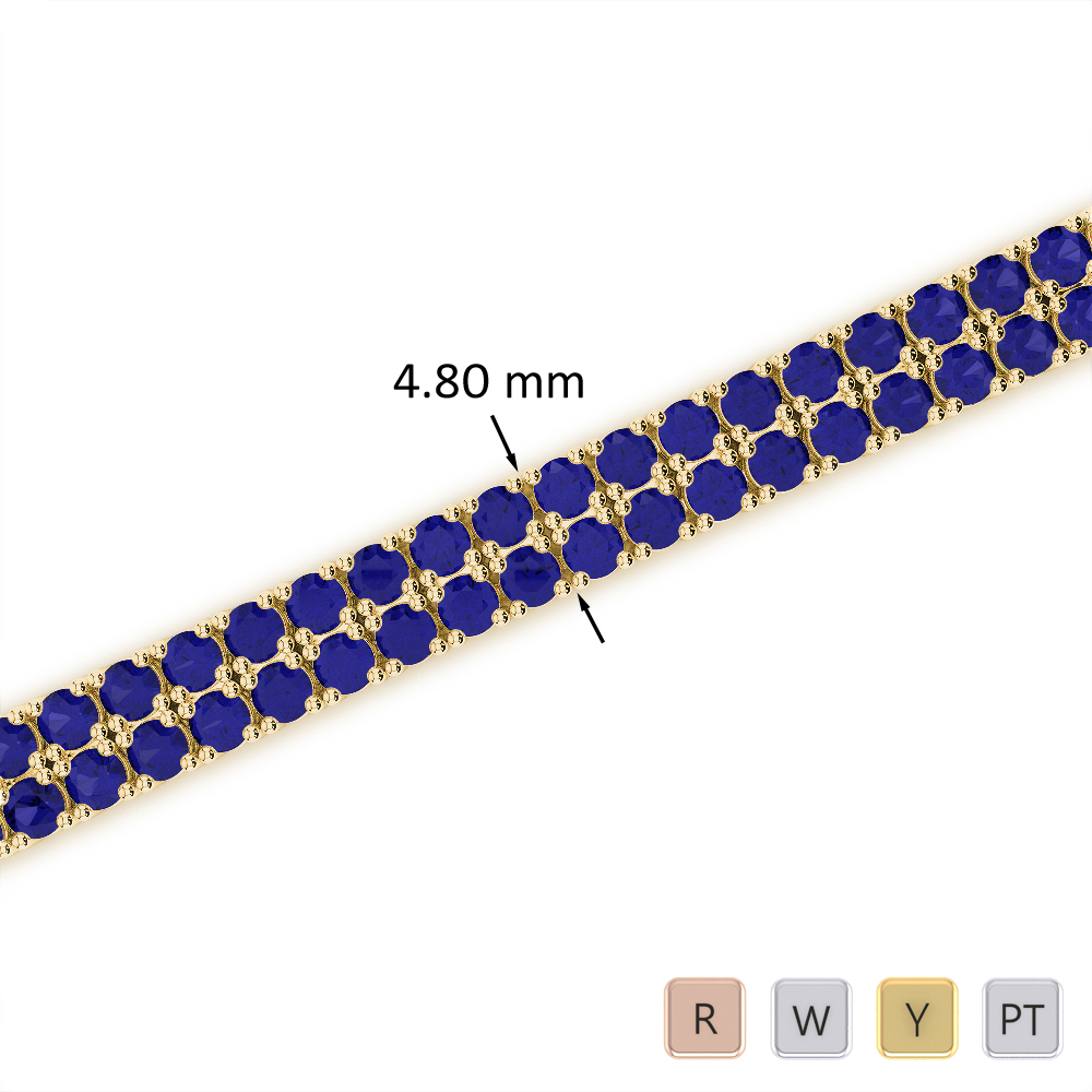 Prong Set Blue Sapphire Bracelet 0739