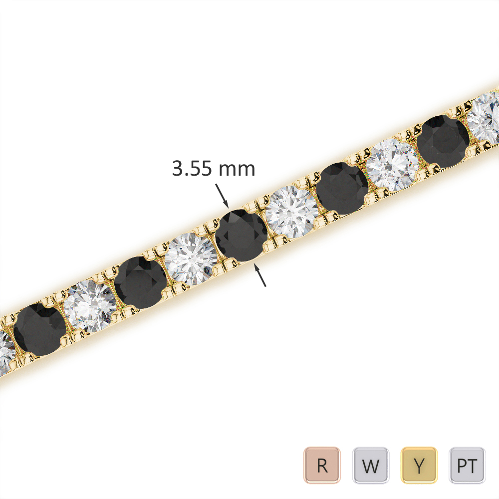 Claw Set Black Diamond Bracelet 0726