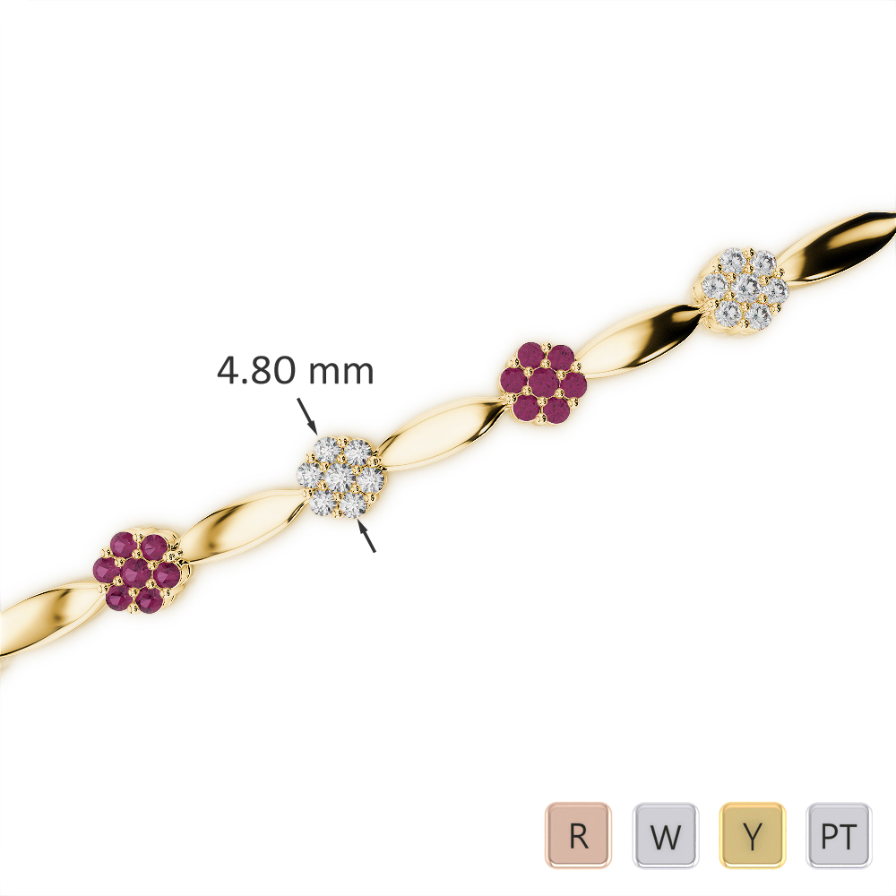 Pave Set Ruby and Diamond Bracelet 0735