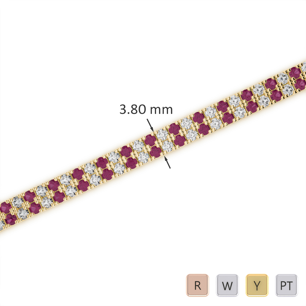Pave Set Ruby & Diamond Bracelet 0748