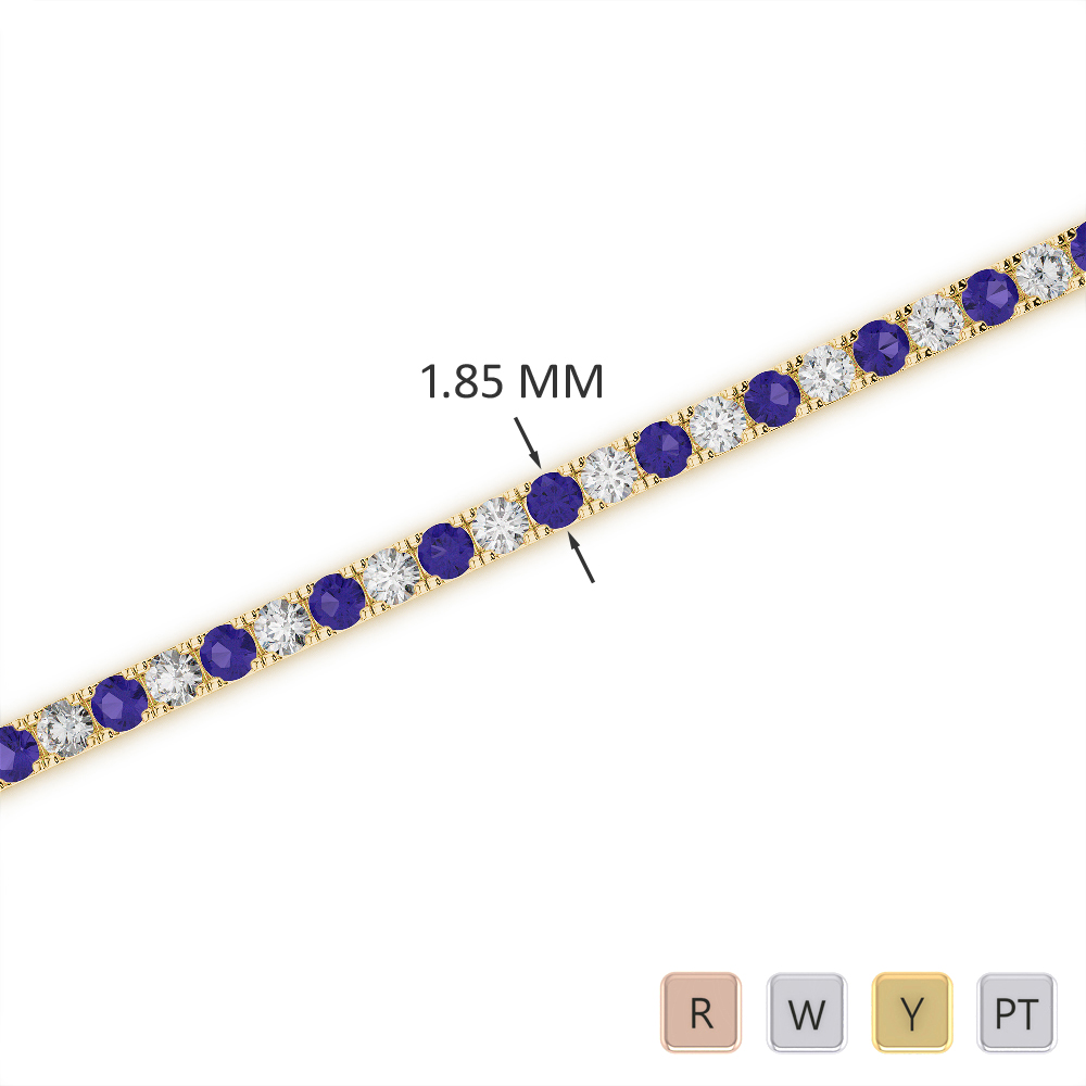 Round Cut Tanzanite and Diamond Bracelet 0719