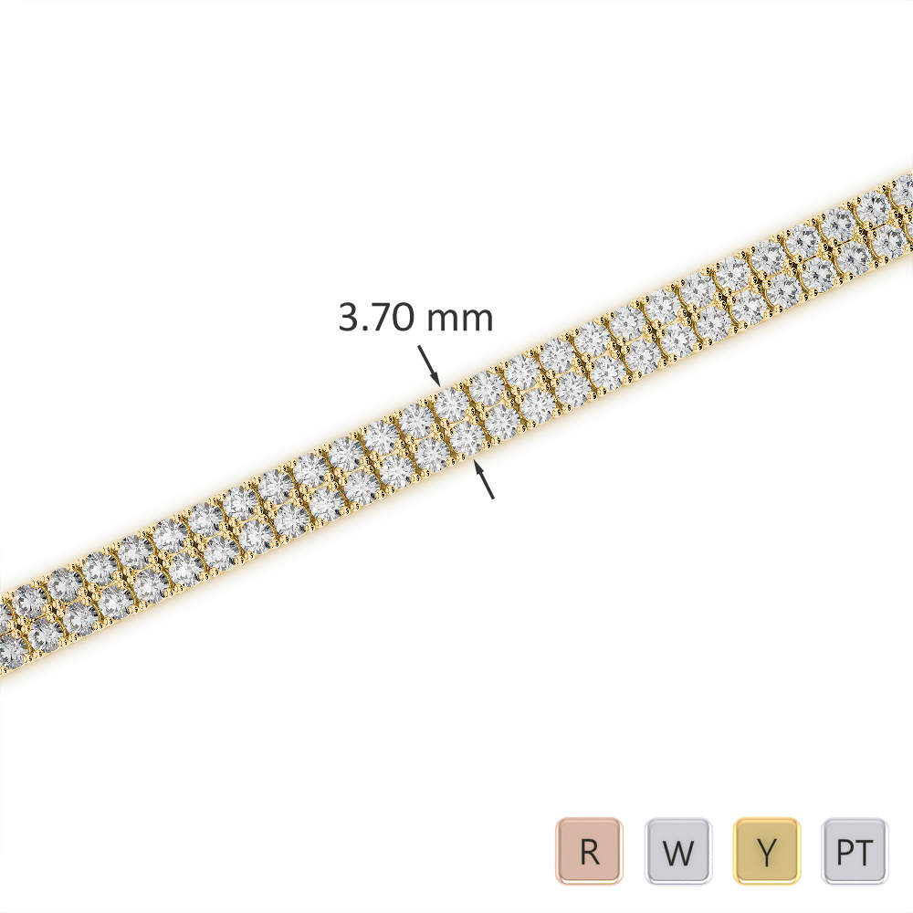 Double Row Prong Set Diamond Bracelet 0737