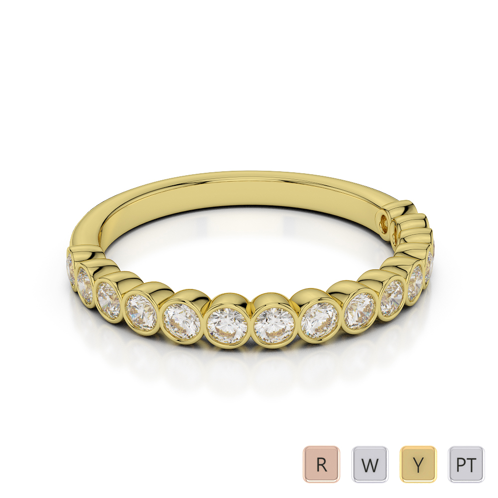 2.5MM Rubover Diamond Half Eternity Ring 0380