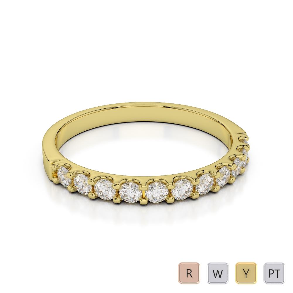 2MM Claw Set Diamond Half Eternity Ring 0385