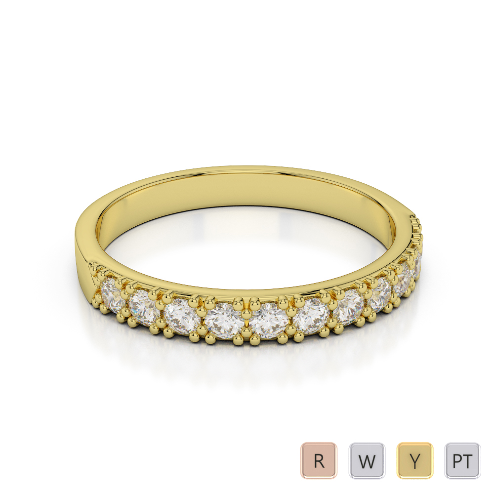 3 MM Round Cut Diamond Half Eternity Ring 0408