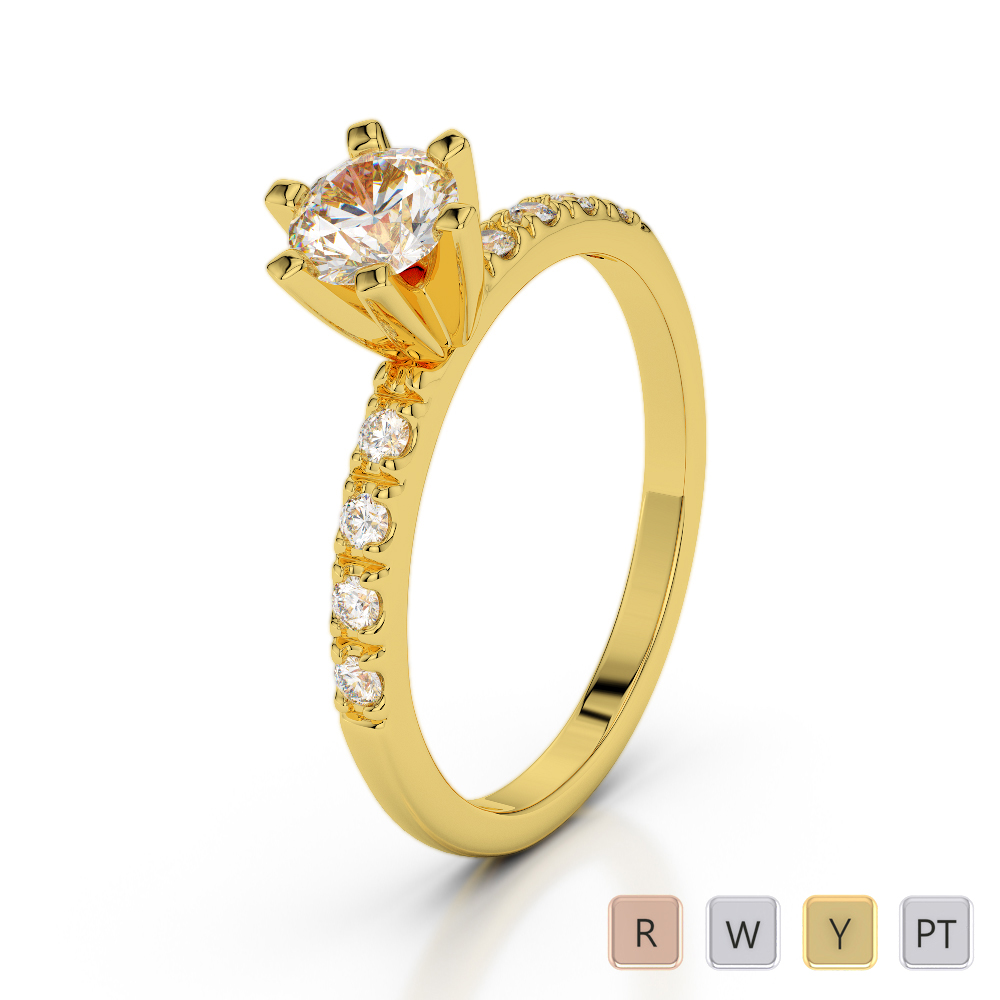 6 Prong Set Diamond Engagement Ring 0238