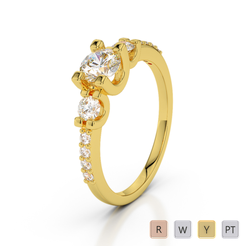 Round Cut Diamond Engagement Ring 0244