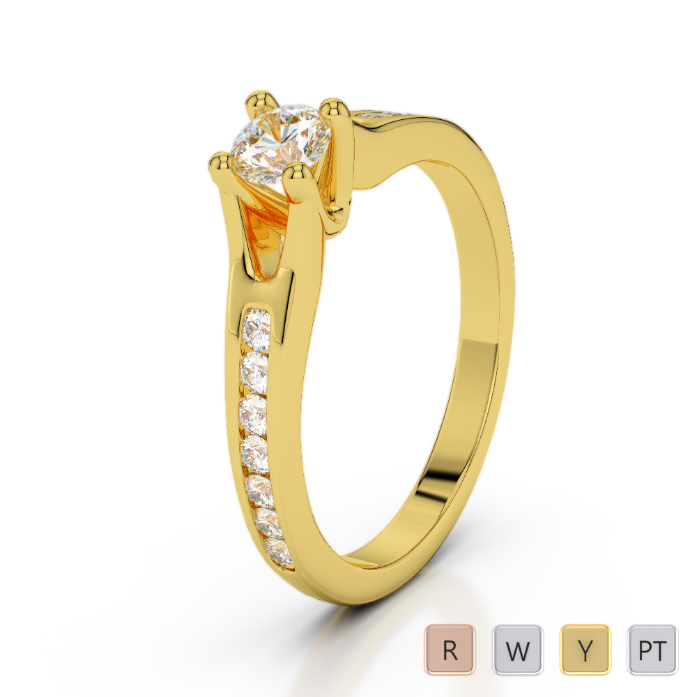 Prong and Channel Set Engagement Ring With Diamond 0281